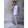 Summer trousers for man, natural heavy linen