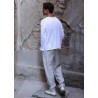 Summer trousers for man, natural heavy linen