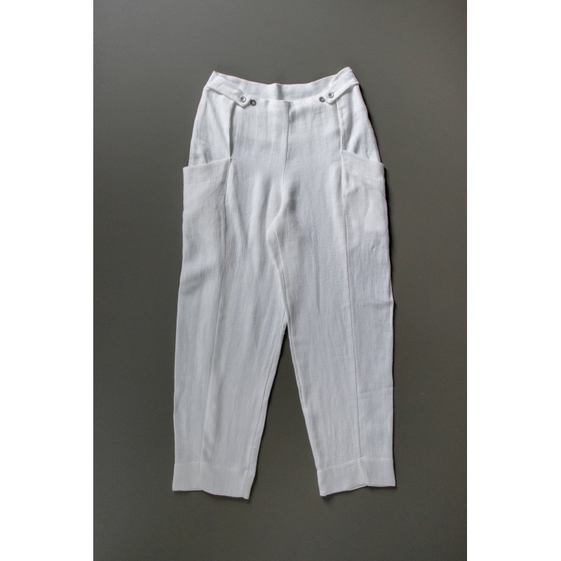 Pantalon été pour homme, lin épais blanc