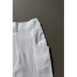 Pantalon été pour homme, lin épais blanc