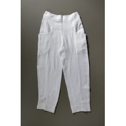 Pantalon été pour homme, lin épais blanc