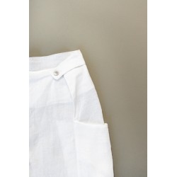 Pantalon été pour homme, lin blanc