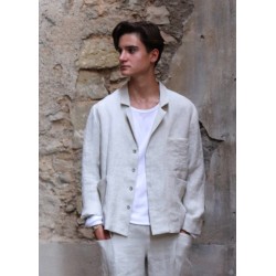 Suit jacket for man, natural heavy linen