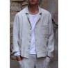 Veste de costume pour homme, lin épais naturel