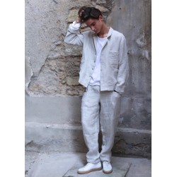 Suit jacket for man, natural heavy linen