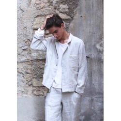 Suit jacket for man, natural heavy linen