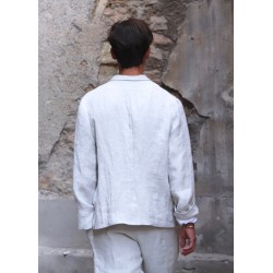 Suit jacket for man, natural heavy linen