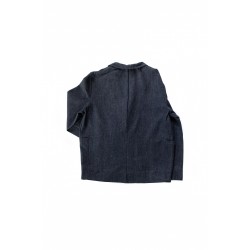 Veste de costume pour homme, jean recyclé bleu