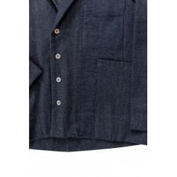 Veste de costume pour homme, jean recyclé bleu