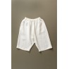 Short mixte pour homme, lin épais blanc