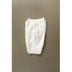 Short mixte pour homme, lin épais blanc