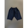 Short mixte pour homme, lin indigo