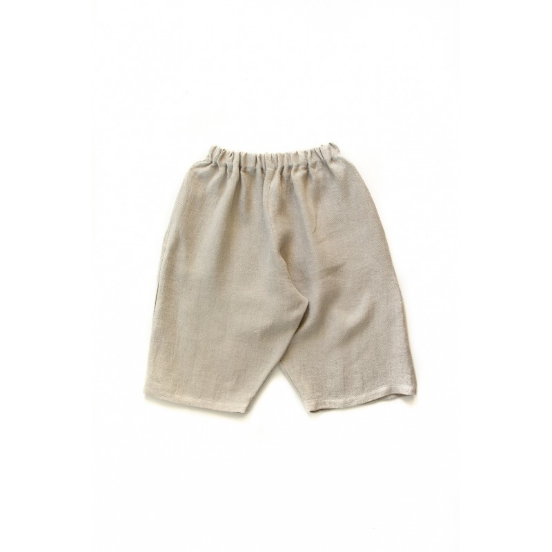 Short mixte pour homme, lin naturel