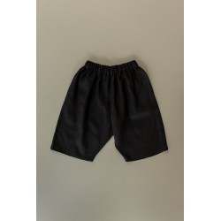 Short mixte pour homme, lin noir