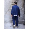 Long trousers, indigo heavy linen