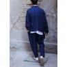 Long trousers, indigo heavy linen