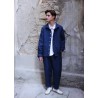 Man jacket, indigo heavy linen