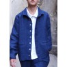 Man jacket, indigo heavy linen