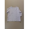 3/4 sleeves blouse squared neck, light stripes linen