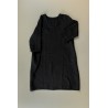 Flared dress, 3/4 sleeves, U neck, black linen