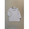 3/4 sleeves shirt, light stripes linen