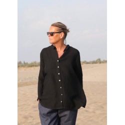 Shirt "woman", black linen