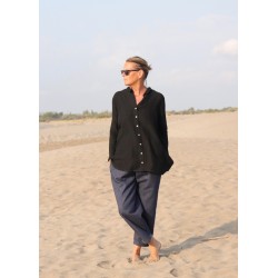 Shirt "woman", black linen