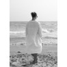 Uniform shirt-dress long sleeves, white linen