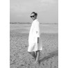 Uniform shirt-dress long sleeves, white linen