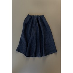 Long skirt, indigo heavy linen