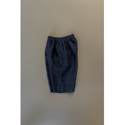 Unisex short, indigo linen