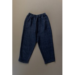 Classic trousers, indigo heavy linen