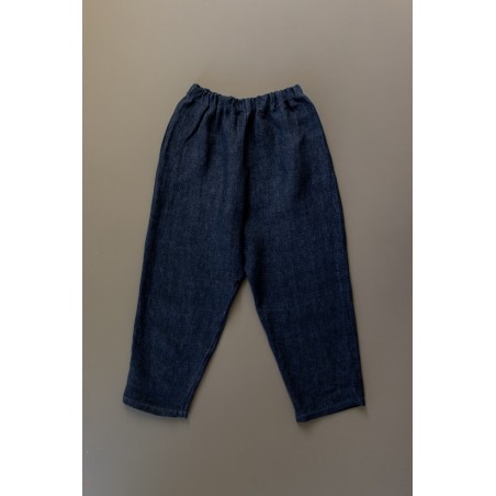 Classic trousers, indigo heavy linen