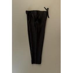 Pantalon droit Uniforme, lin noir