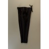 Uniform straight trousers, black linen