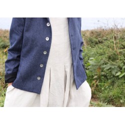 Tailor jacket, blue recycled denim