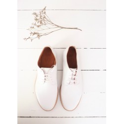 Chaussures Derby, veau blanc