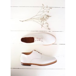 Chaussures Derby, veau blanc