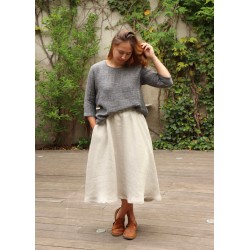 Long skirt, natural heavy linen