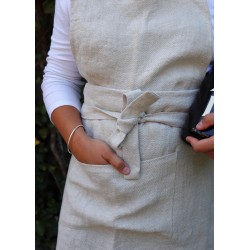 Apron, natural heavy linen