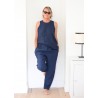 Classic trousers, indigo heavy linen