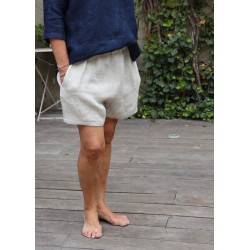 Short, natural heavy linen