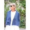 Flared jacket, indigo heavy linen