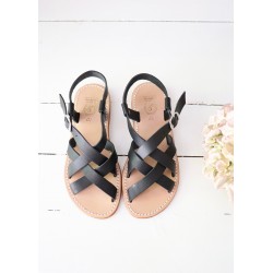 Sandals Brehat, black leather