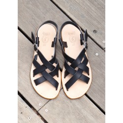 Sandals Brehat, black leather