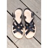 Sandals Brehat, black leather