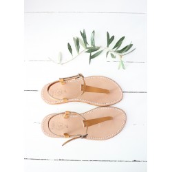 Sandales Transat, cuir naturel