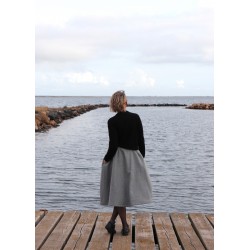 Long skirt, grey wool blend