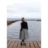 Long skirt, grey wool blend