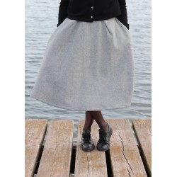 Long skirt, grey wool blend